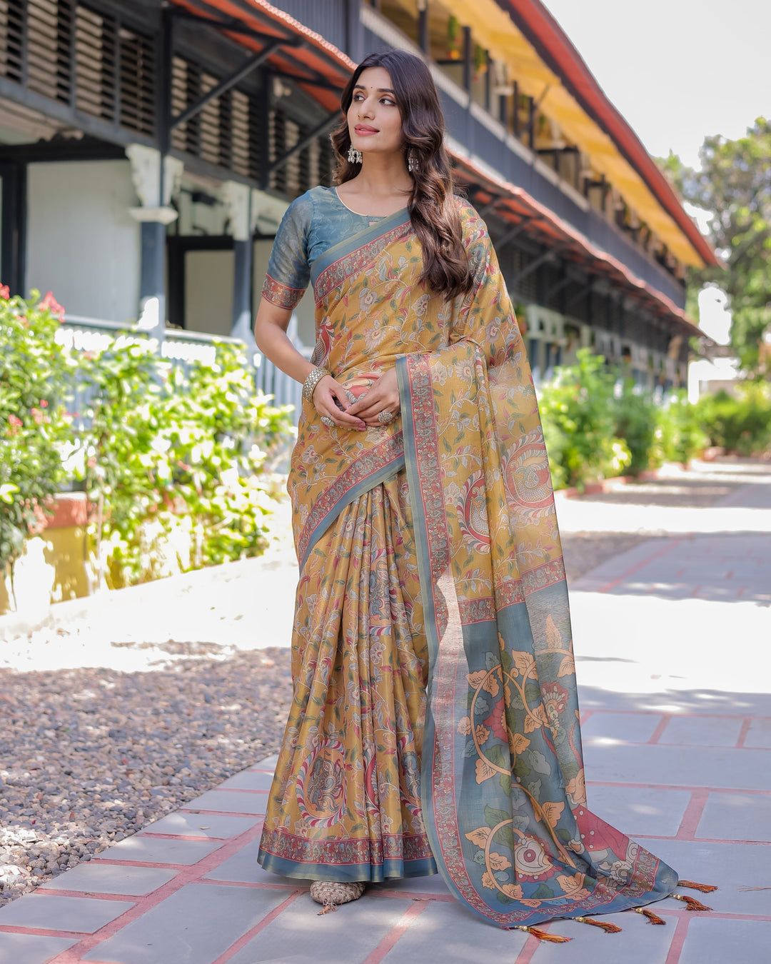 Maroon Handloom Cotton Saree with Intricate Peacock & Floral Art – Contrast Green Pallu