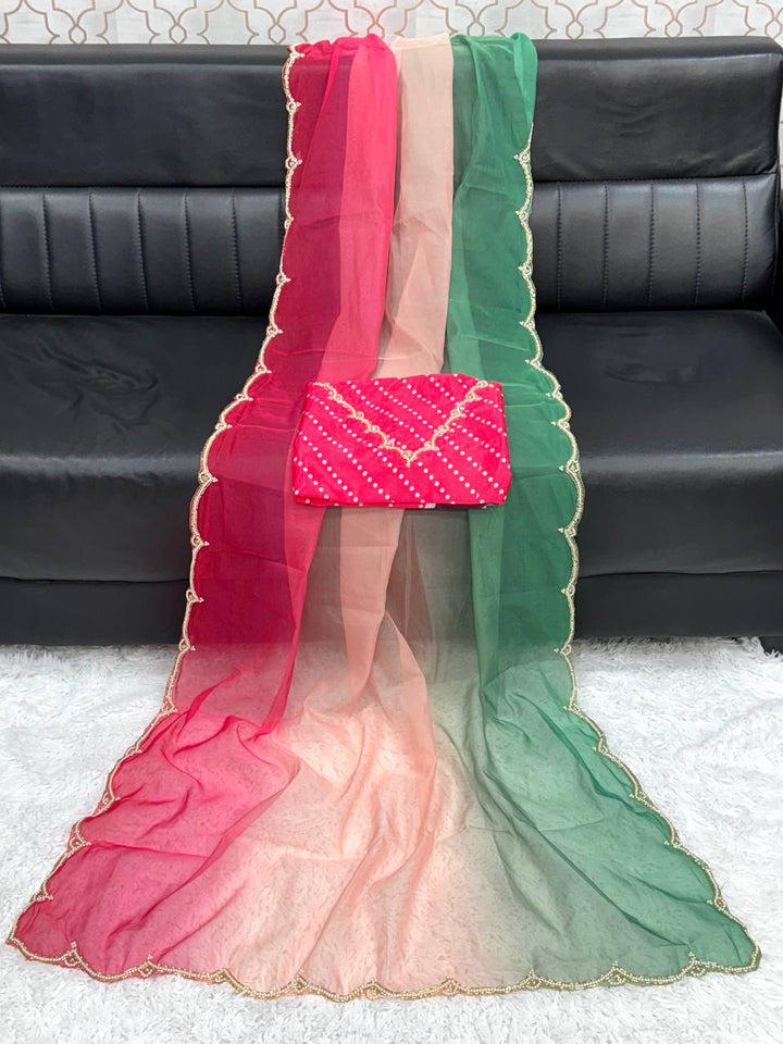 Shaded Soft Organza Saree
