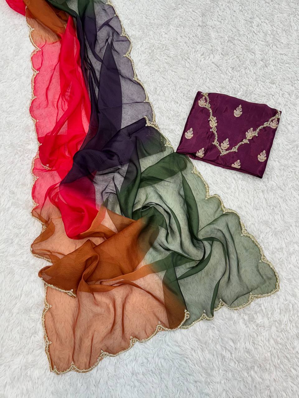 Shaded Soft Organza Saree