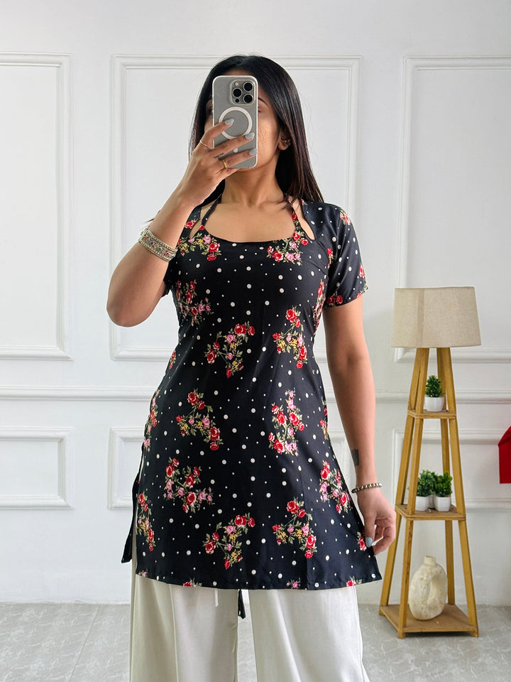 Polka Dot Floral Multi-Wear Tunic - Adjustable Fit