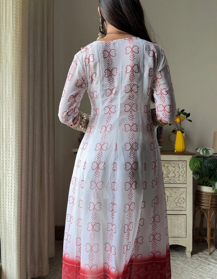 Georgette Kurti Set with Mirror Detailing | 3-Piece Ethnic Wear