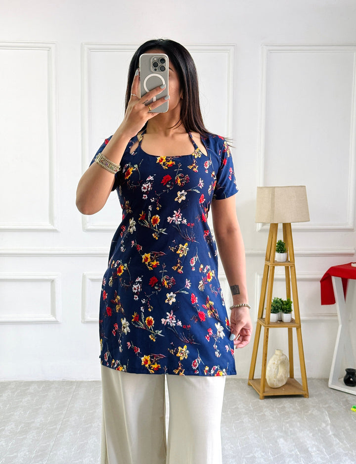 Dark Bloom Floral Multi-Wear Tunic - Adjustable Fit