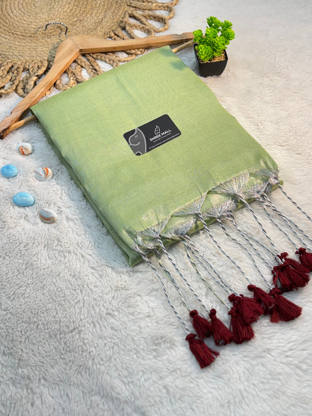 Elegant Singal color Tissue Silk Saree with Traditional Patterns | Lightweight Festive Wear