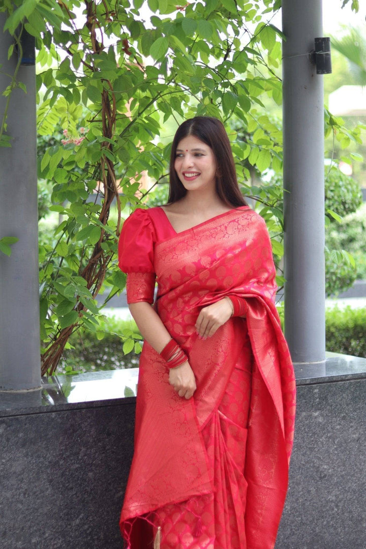 Pure Gaji Silk Saree Weaved With  Zari Comes With Tassels