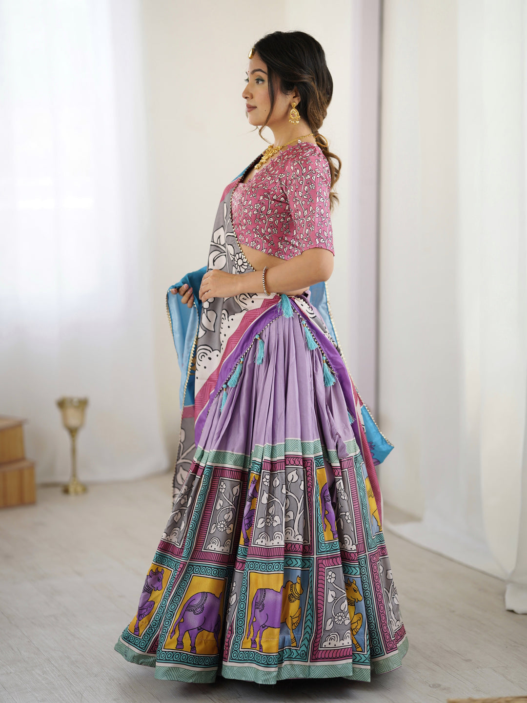 Authentic Kalamkari Art Lehenga | Drape the Heritage