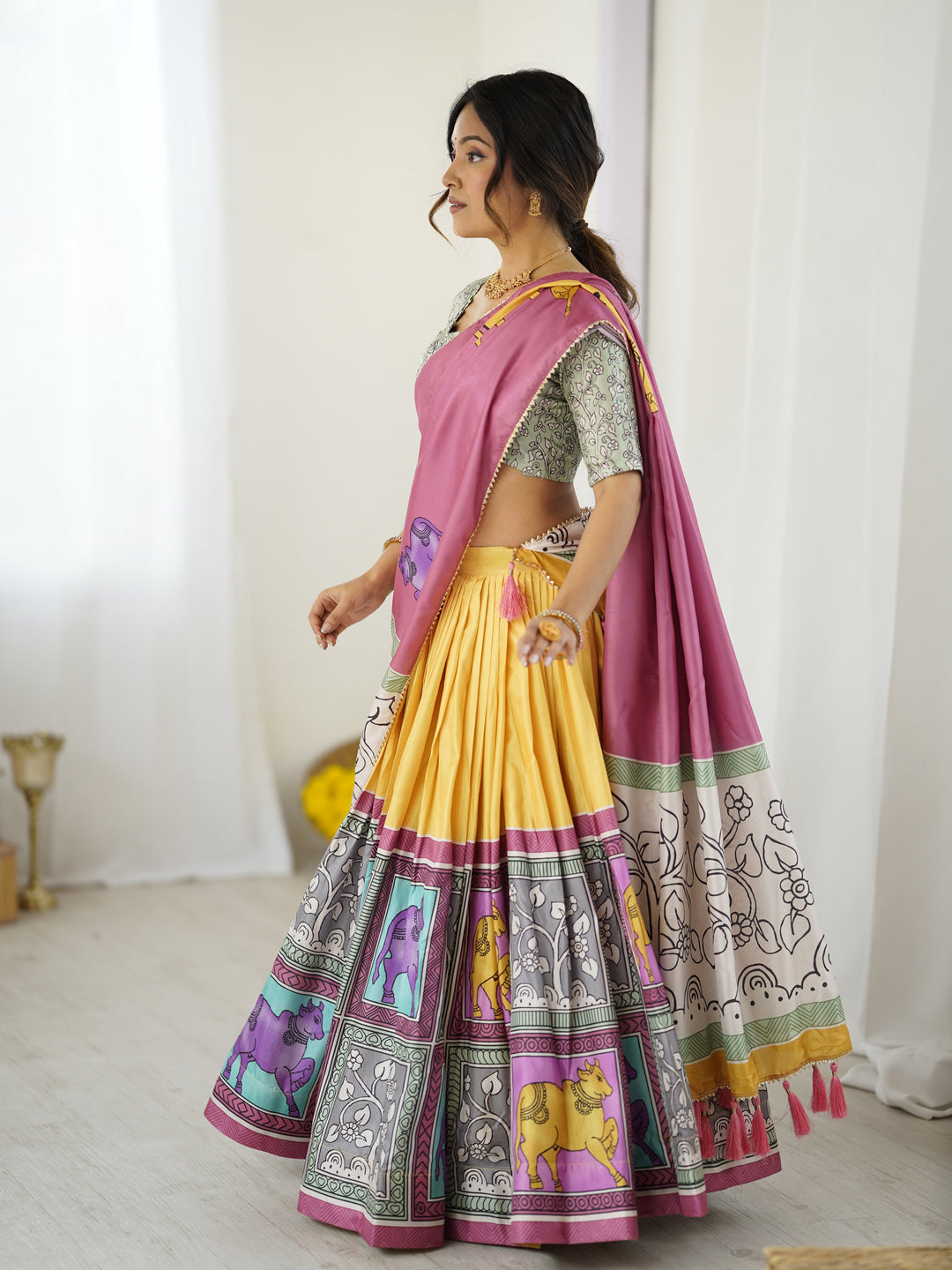 Ethnic Chic Kalamkari Lehenga for College Functions & Festive Days