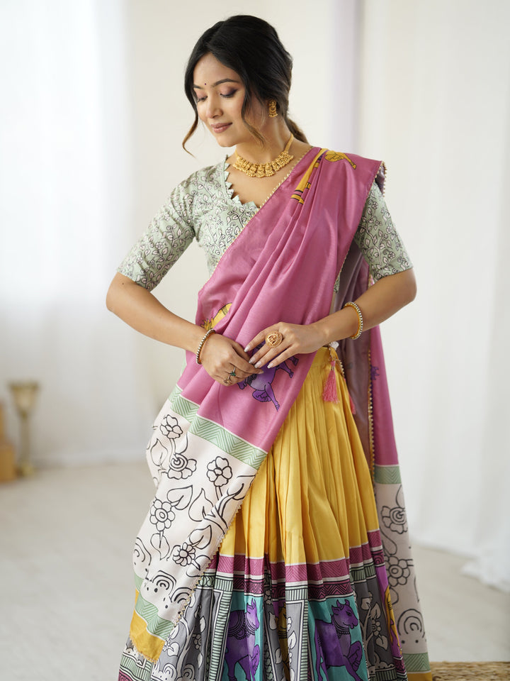 Ethnic Chic Kalamkari Lehenga for College Functions & Festive Days